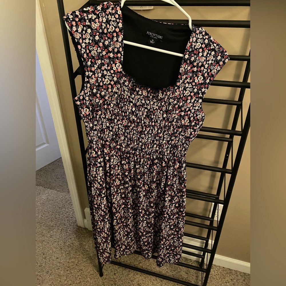 Smocked Square Neck Dress
